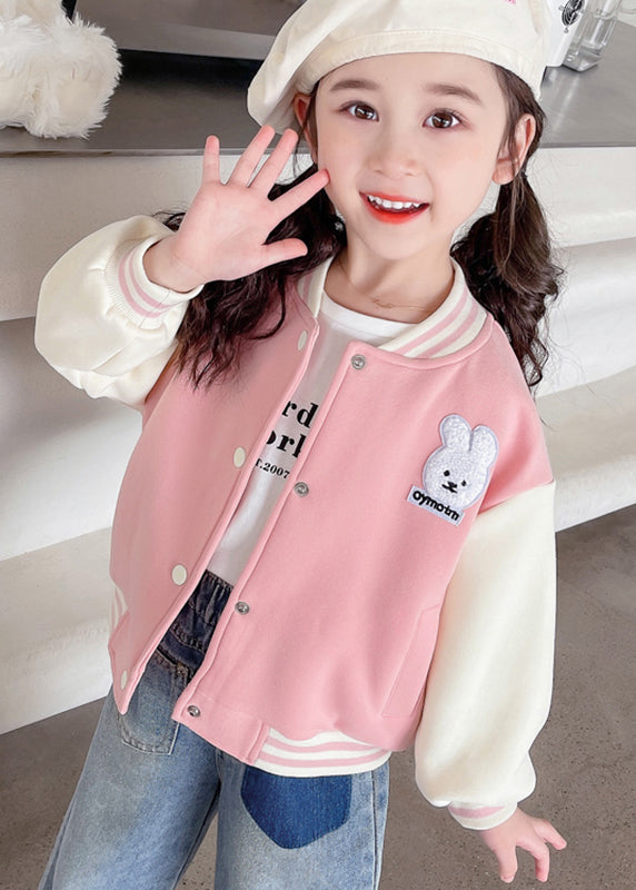 Yellow O-neck Print Button Kids Coats Fall Qv037