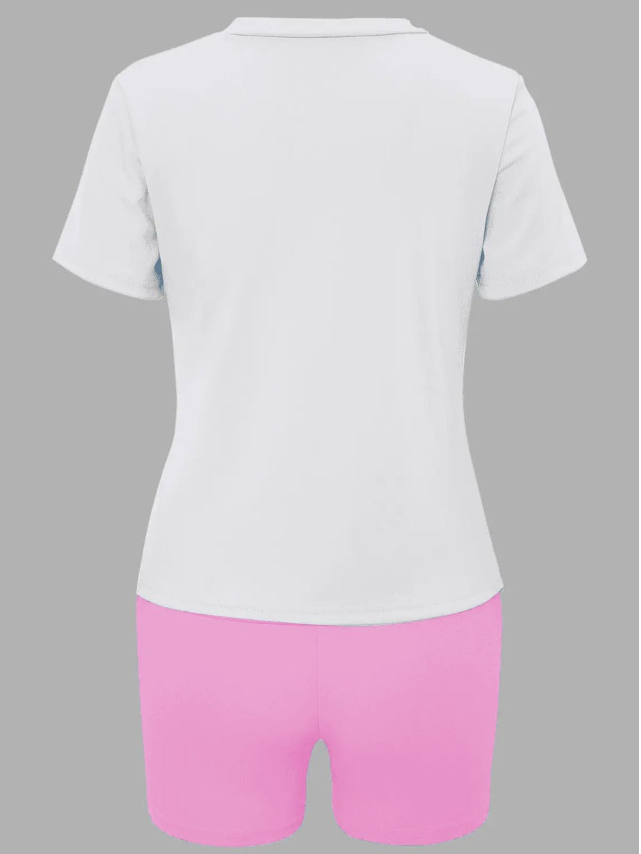 Figure Print Regular Fit Stretchy Shorts Set Ar5034
