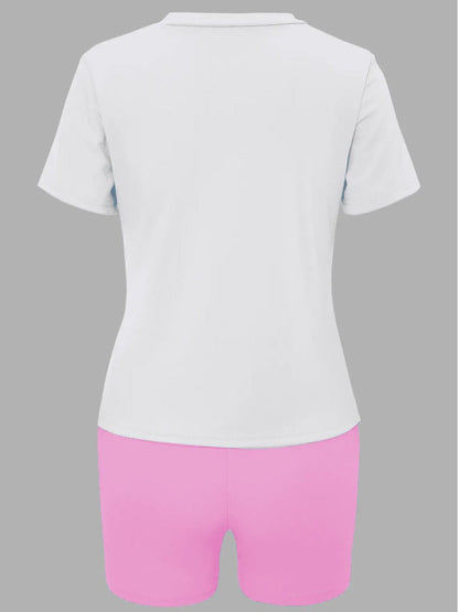 Figure Print Regular Fit Stretchy Shorts Set Ar5034