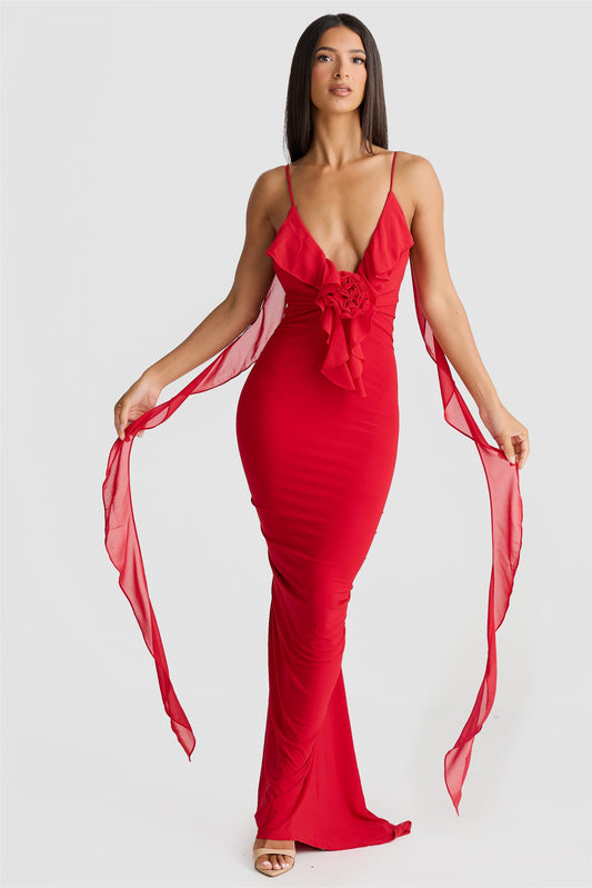 Cornelia Ruffle Applique Maxi Dress