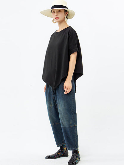 Irregular Loose 100% Cotton T-shirt As1061