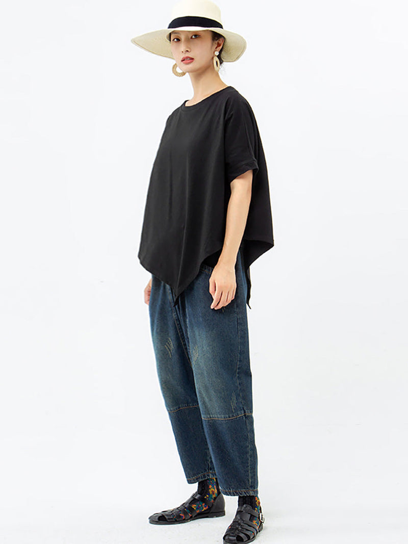 Irregular Loose 100% Cotton T-shirt As1061
