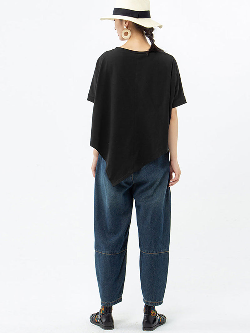 Irregular Loose 100% Cotton T-shirt As1061