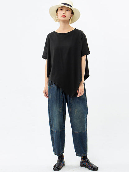 Irregular Loose 100% Cotton T-shirt As1061