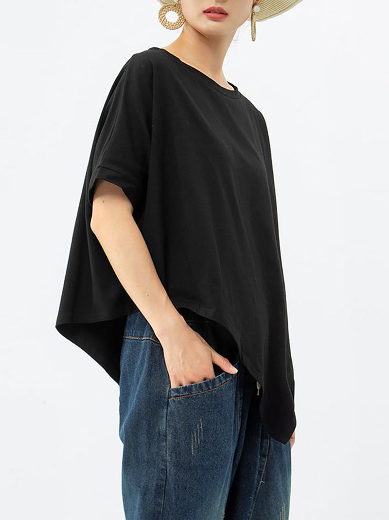 Irregular Loose 100% Cotton T-shirt As1061