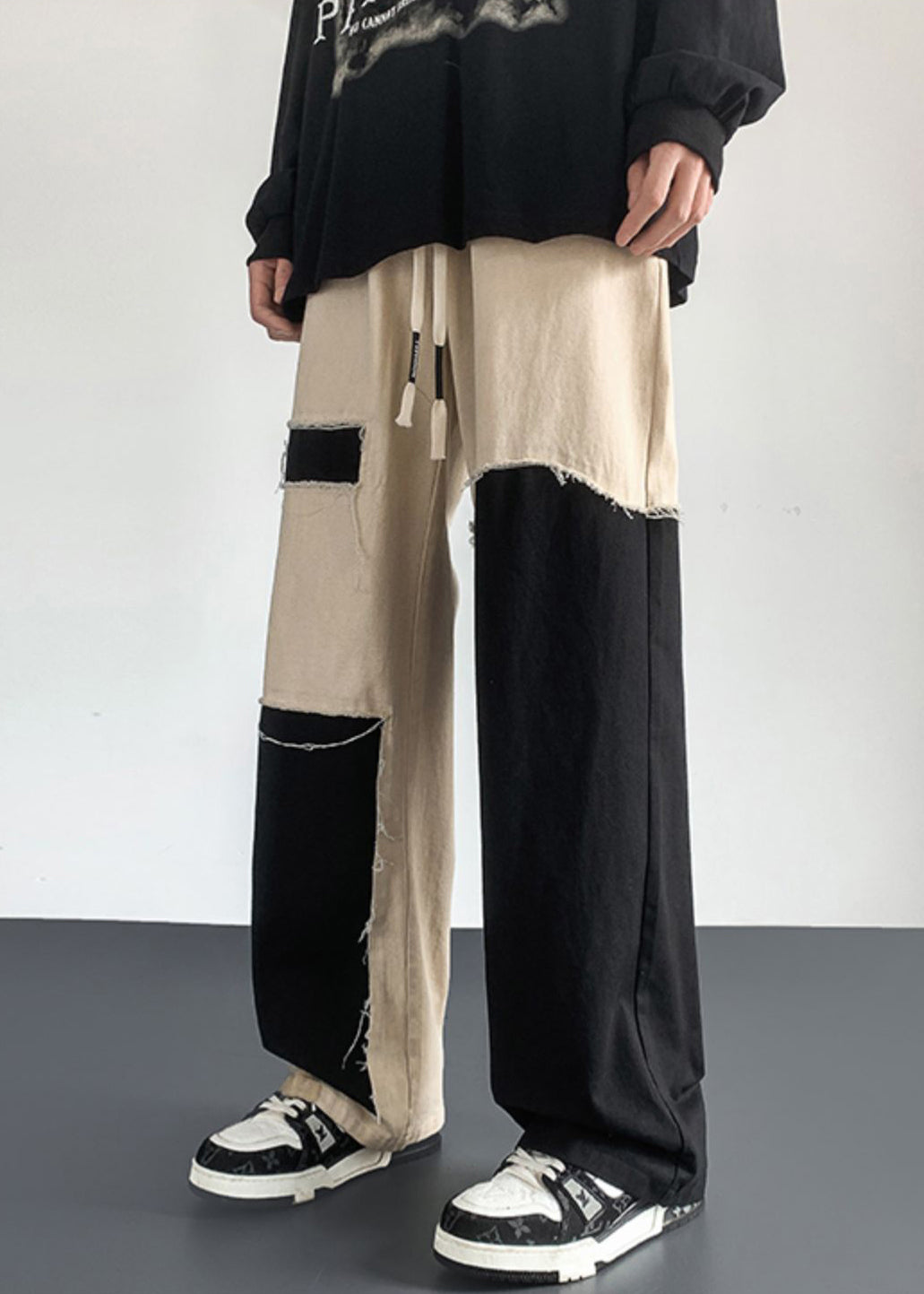 Cotton Patchwork Clothing Diy Pants Asymmetrical