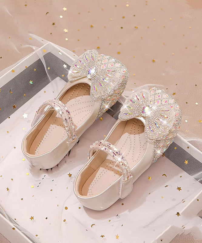 Shoes Zircon Kids Strap Diy Buckle Beige Flat