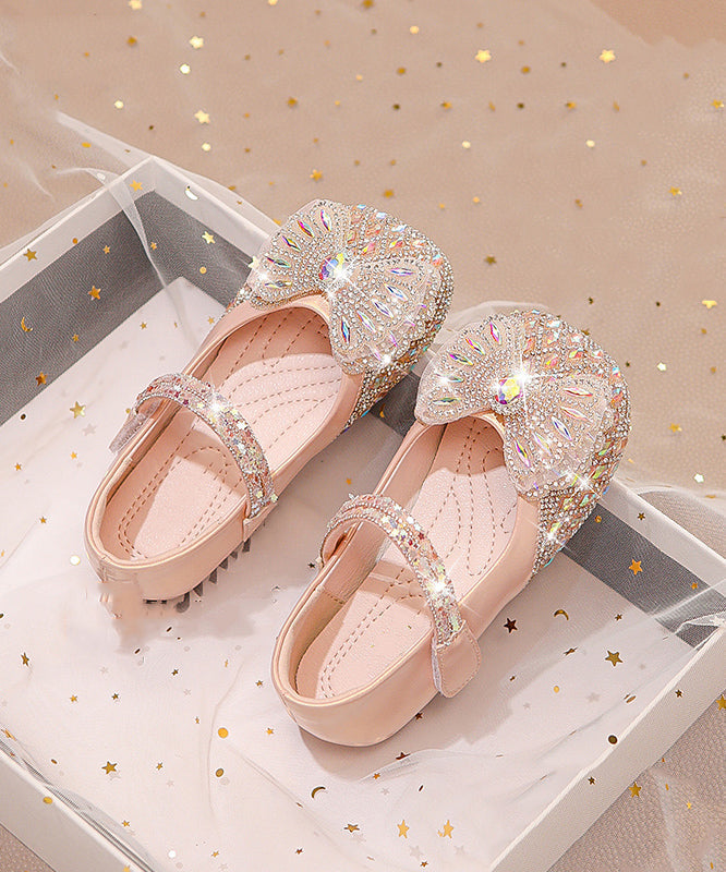 Shoes Zircon Kids Strap Diy Buckle Beige Flat