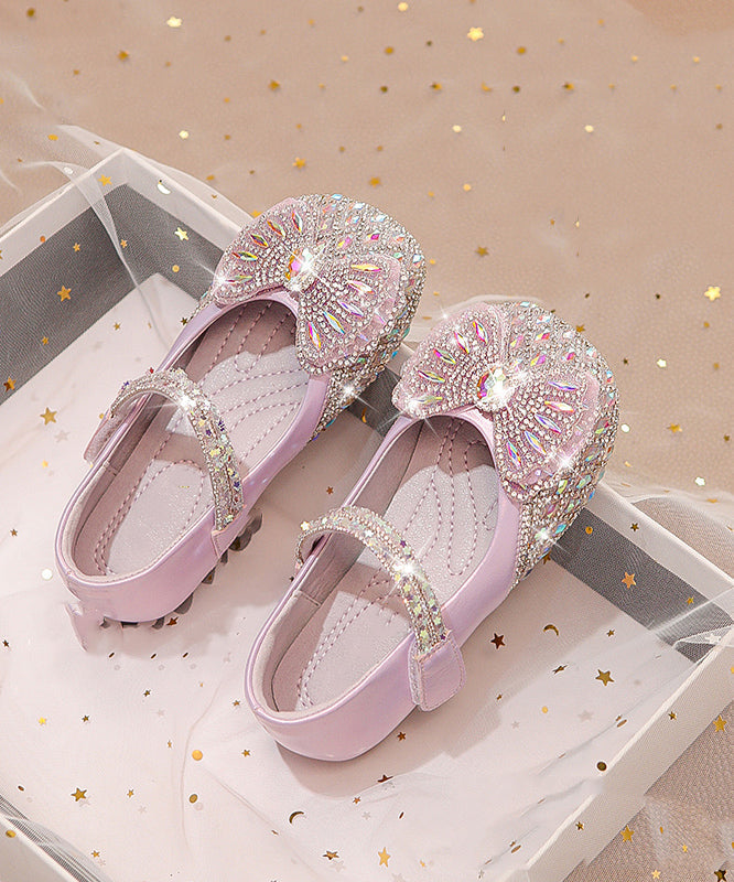 Shoes Zircon Kids Strap Diy Buckle Beige Flat