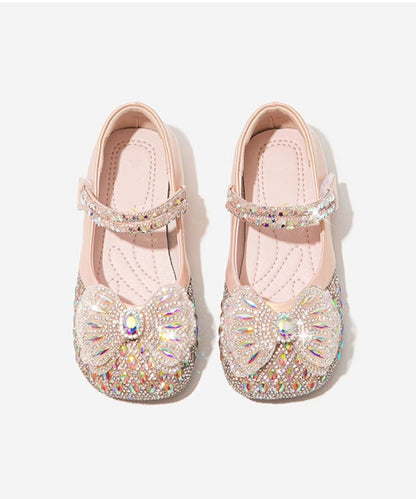 Shoes Zircon Kids Strap Diy Buckle Beige Flat