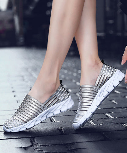 Diy Gold Soft Flat Shoes Breathable Elastic Fabric Rt1020