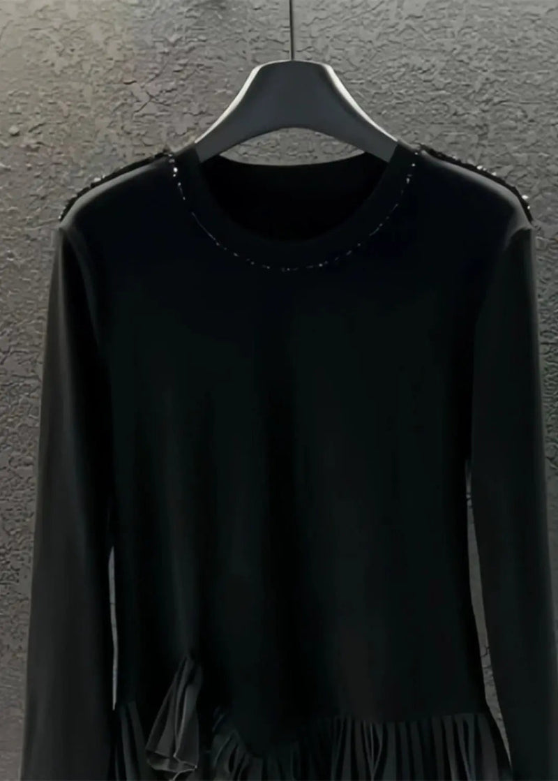 Diy Grey Asymmetrical Patchwork Wrinkled Cotton Sweatshirts Top Spring Ha1024