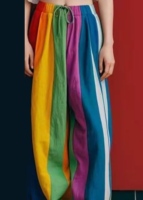 Diy Multicolour Oversized Linen Wide Leg Pants Spring Yk036