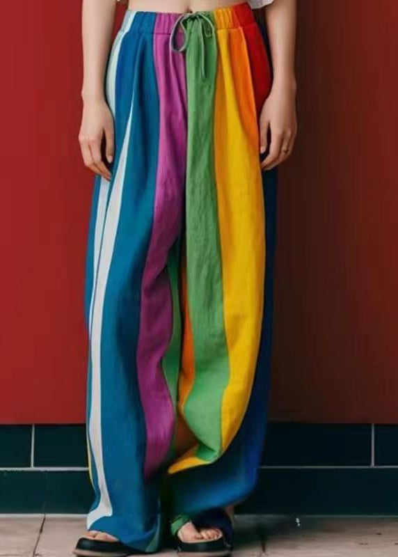 Diy Multicolour Oversized Linen Wide Leg Pants Spring Yk036