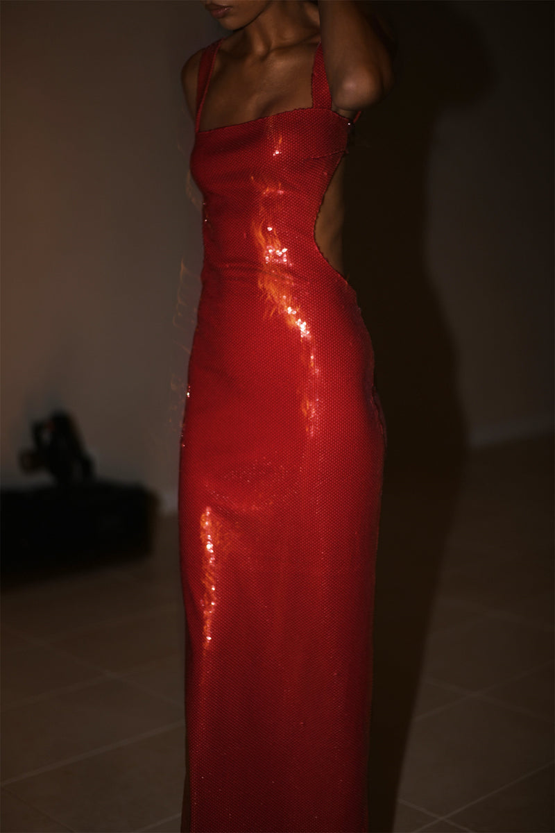 Victoria Open Back Sequin Maxi Dress