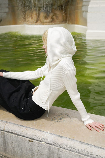 Ribbed Zip-up Hoodie Sweater
