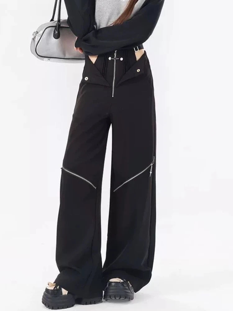 Black Retro Cargo Halloween Pants