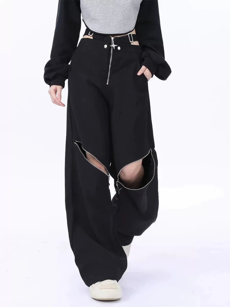 Black Retro Cargo Halloween Pants