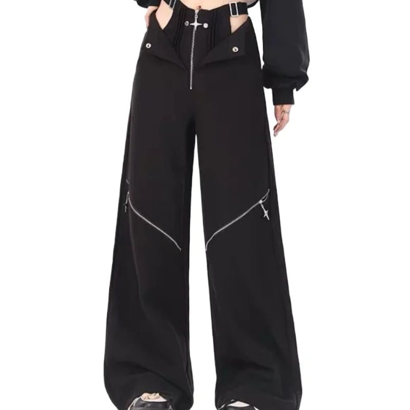 Black Retro Cargo Halloween Pants