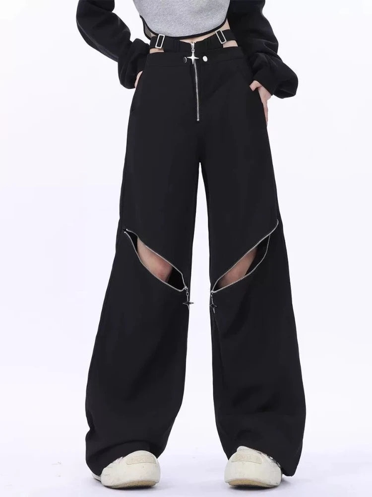 Black Retro Cargo Halloween Pants