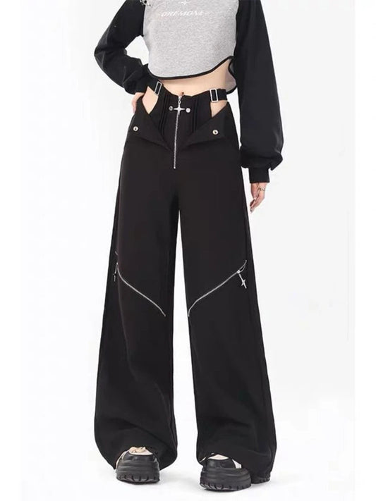 Black Retro Cargo Halloween Pants