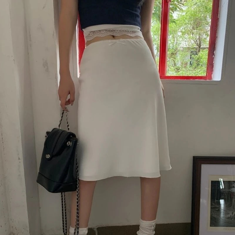 Dressbetty - White Ruffle Mid Skirt