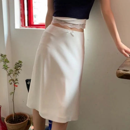 Dressbetty - White Ruffle Mid Skirt