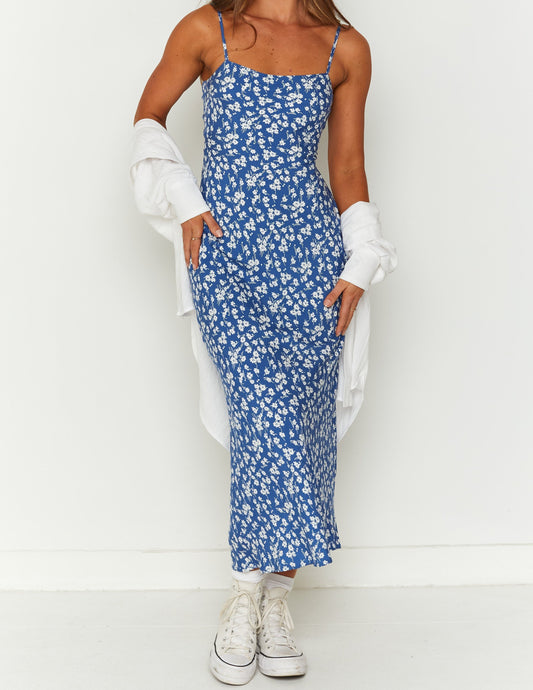 Delphine Blue Midi Dress