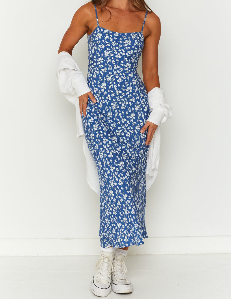 Delphine Blue Midi Dress