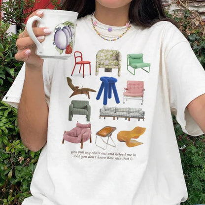 Design Chairs Printed T-shirt