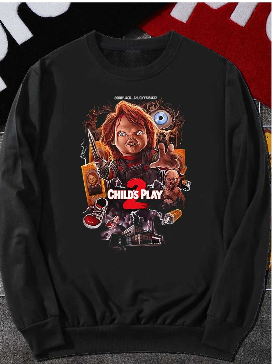 Dropped Shoulder Figure Letter Print Sweatshirt Bo3056