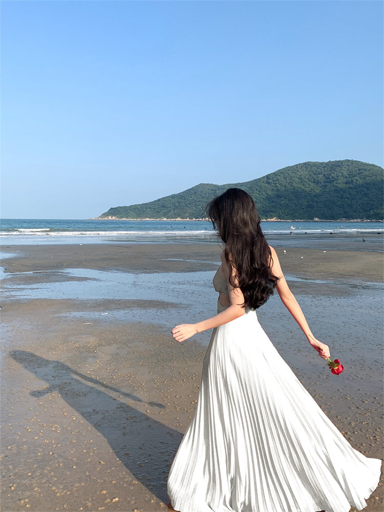 Dopamine Yellow Spaghetti Strap Maxi Dress Backless Vacation Outfit