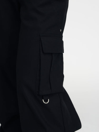 Double Belted Cargo Wide-leg Pants