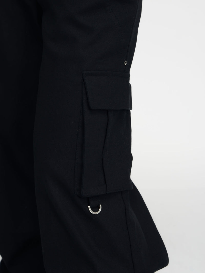 Double Belted Cargo Wide-leg Pants