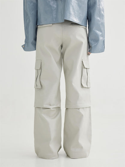 Double Belted Cargo Wide-leg Pants