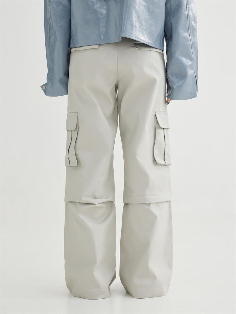 Double Belted Cargo Wide-leg Pants