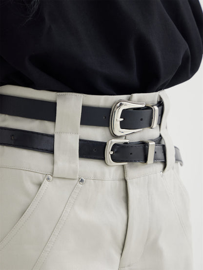 Double Belted Cargo Wide-leg Pants