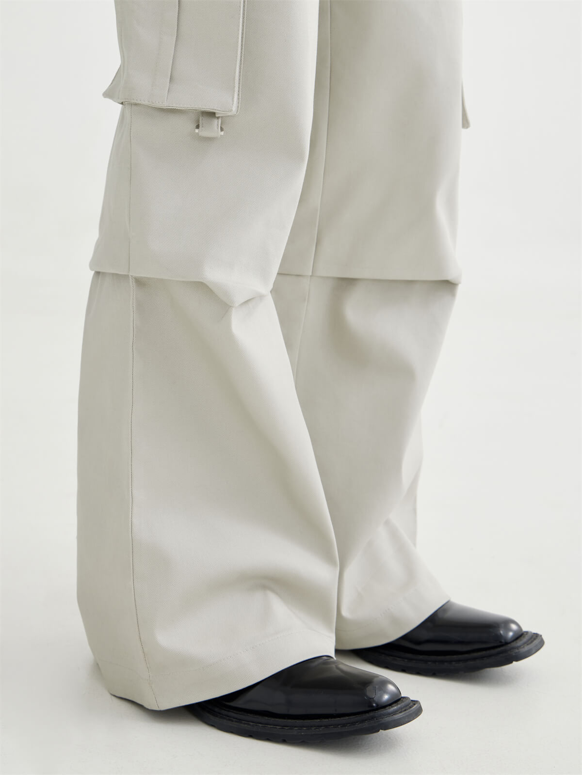 Double Belted Cargo Wide-leg Pants
