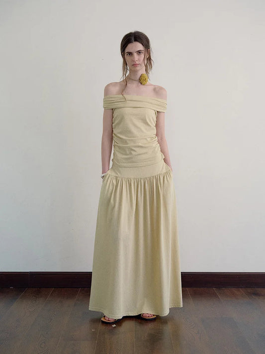 Dressbetty - Color Draping Knitted Pleated Skirt