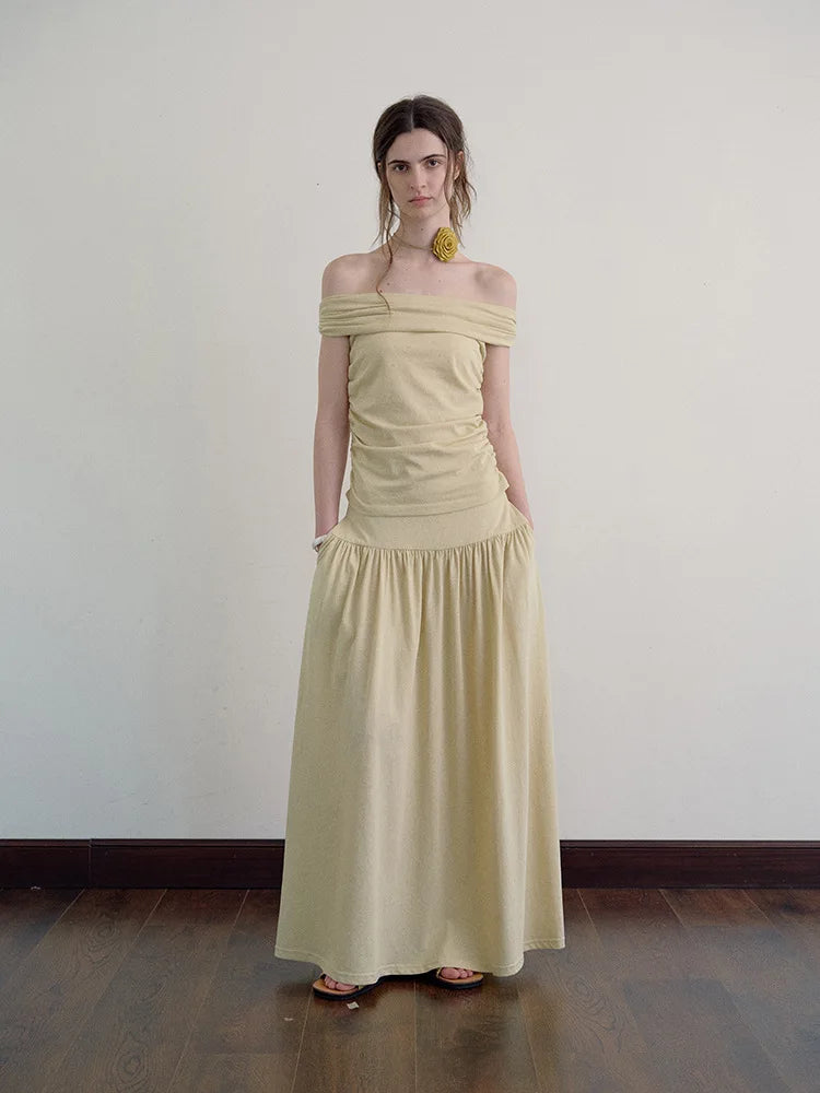 Dressbetty - Color Draping Knitted Pleated Skirt