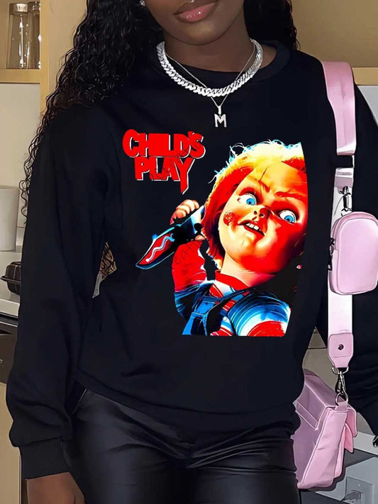 Figure Letter Print Sweatshirt Ar5032