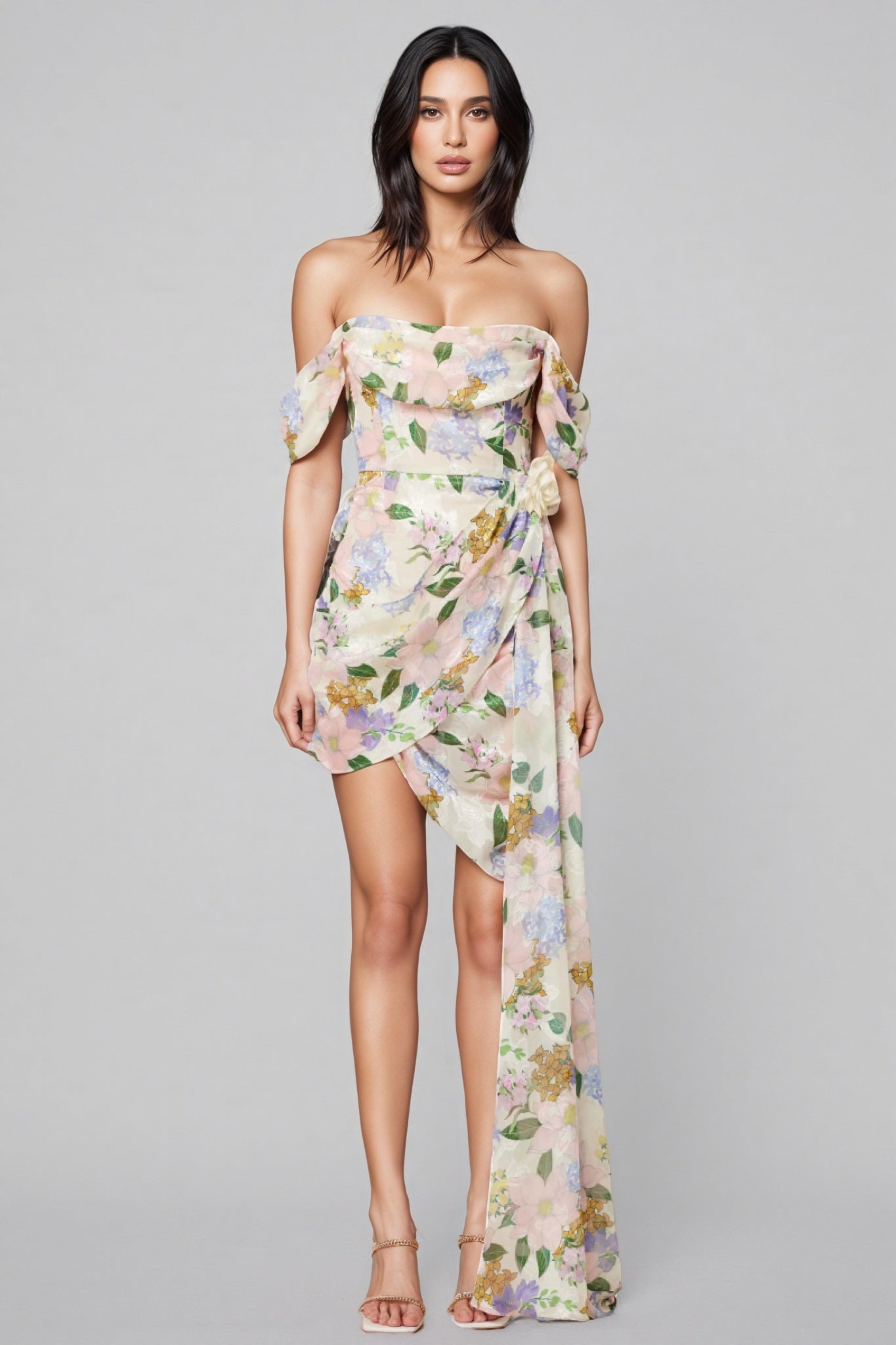 Amansd High Waist Midi Dress