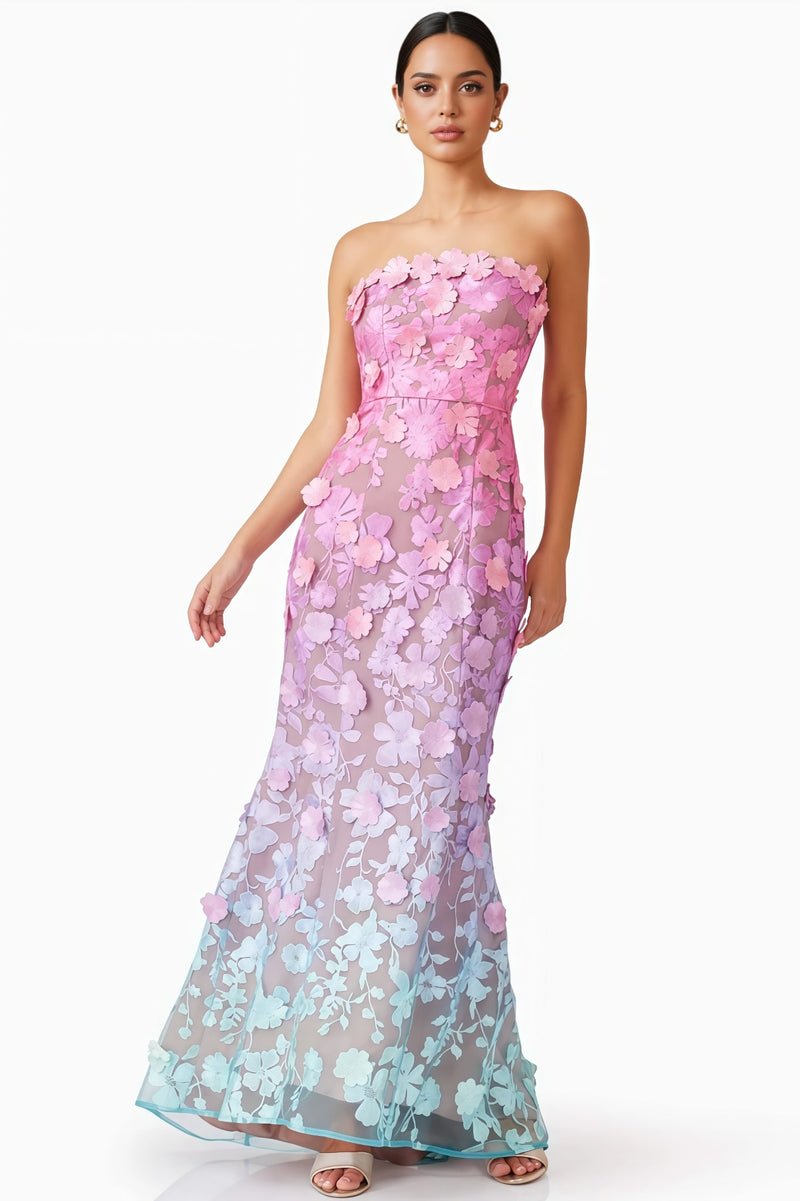 Katelyn Embroidered 3d Maxi Dress