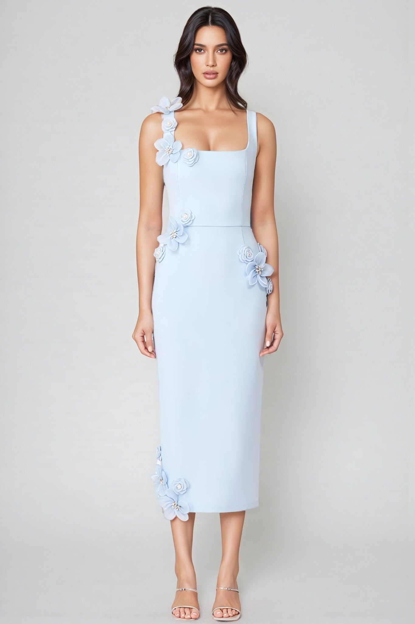 Molao Blue 3d Midi Dress