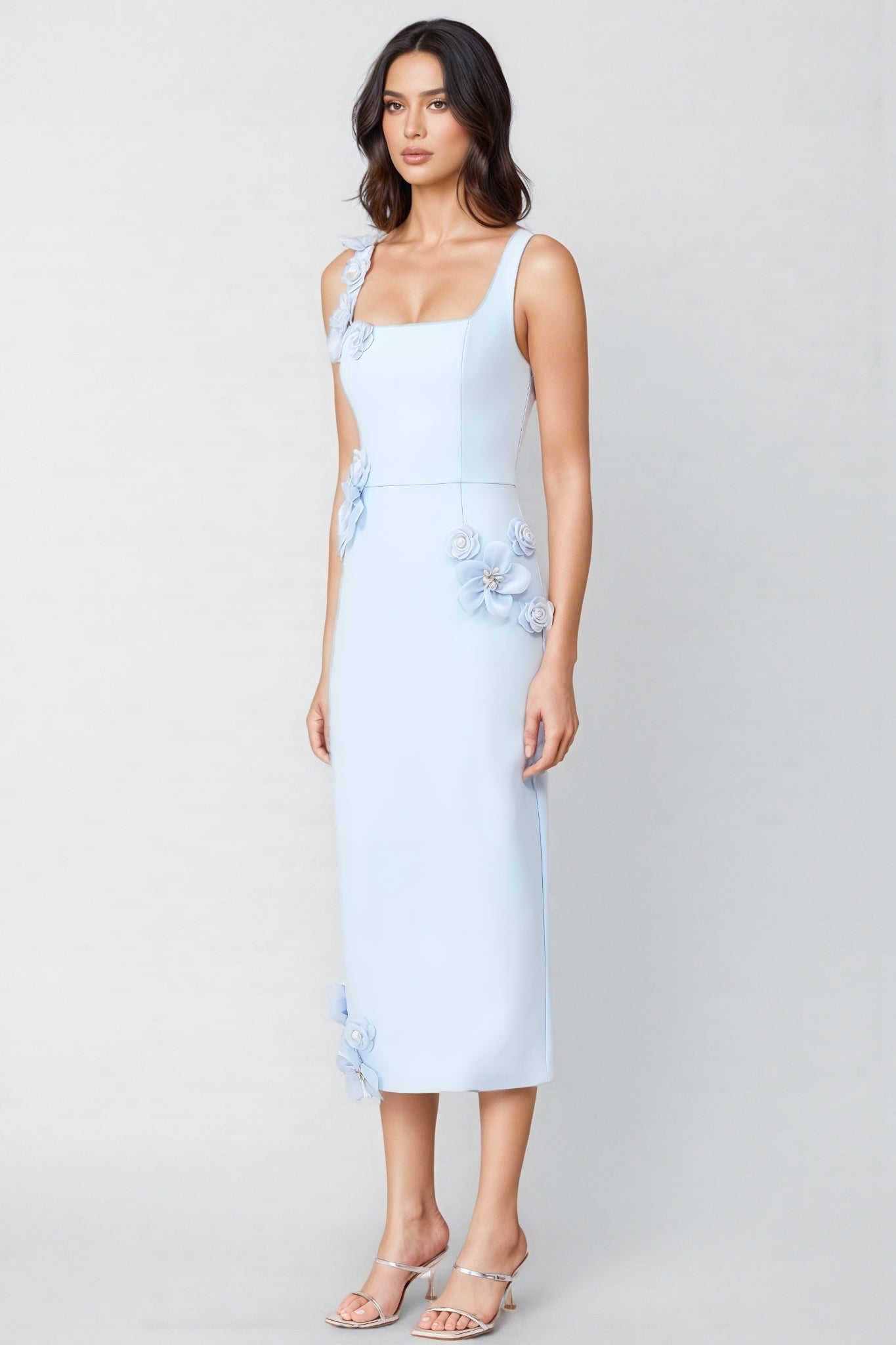 Molao Blue 3d Midi Dress
