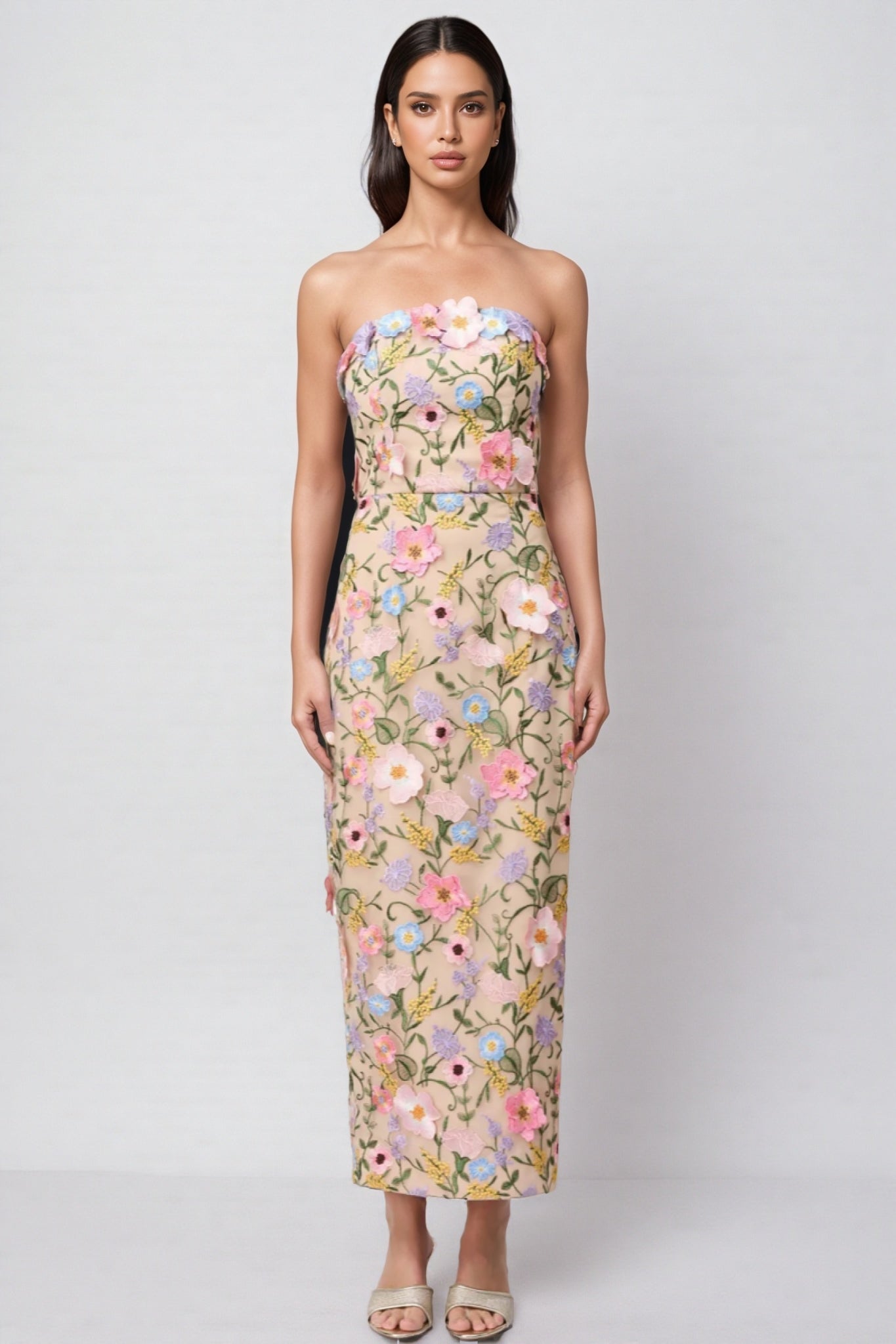 Eddek Strapless Midi Dress