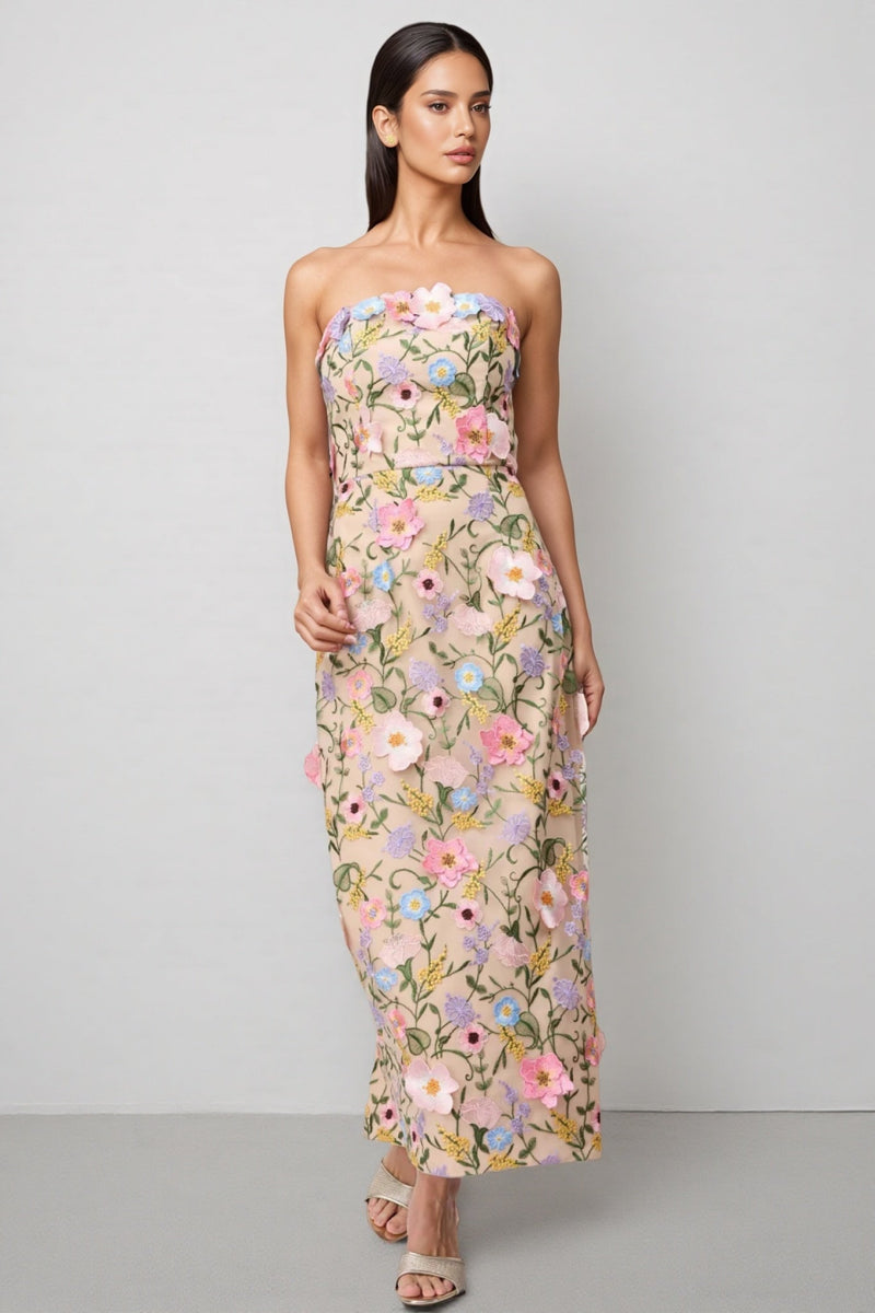 Eddek Strapless Midi Dress