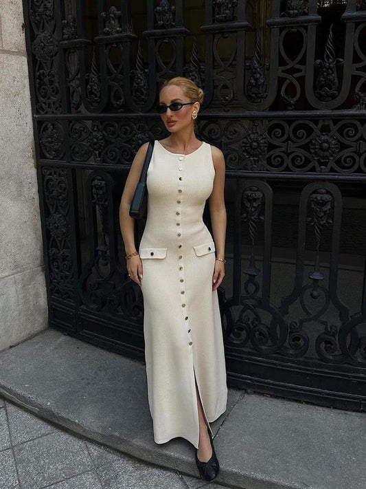 Fiona | Knit Sleeveless Maxi Dress