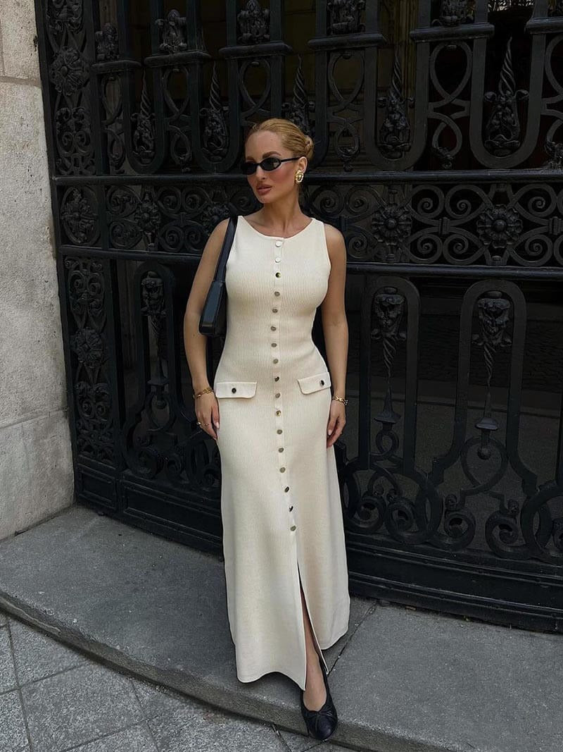 Fiona | Knit Sleeveless Maxi Dress