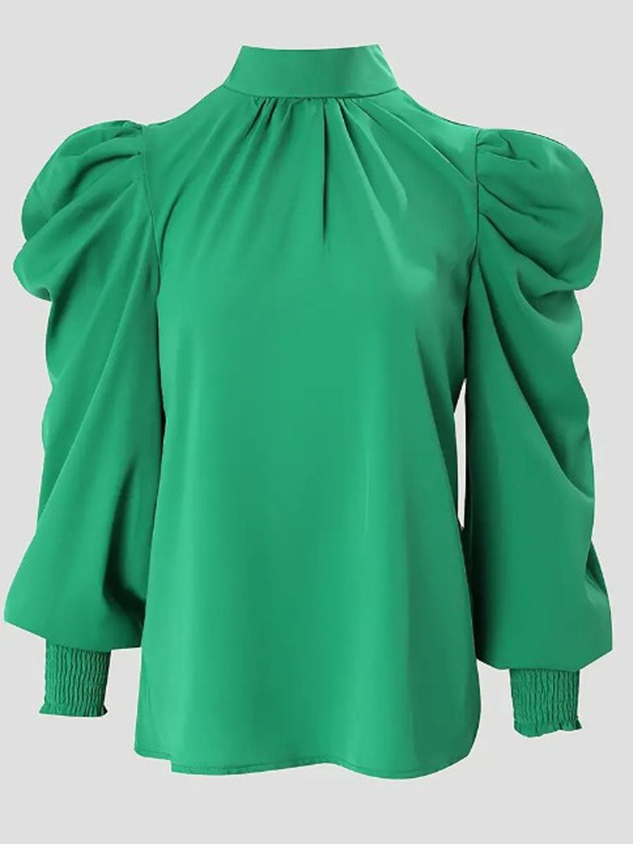 Turtleneck Ruffle Design Blouse Bo305